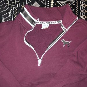 victorious secret pink quarter zip sweater